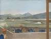 View toward the Mont Blanc Massif from the Artist’s Studio at Geneva, with a Self-portrait