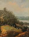 A River Landscape With A Ruin And Figures