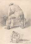 A Man Lifting a Trunk, Two studies on one sheet