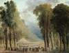 Repas servi aux troupes dans une allée des Champs-Elysées ou dans le parc de Saint-Cloud