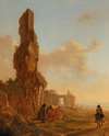 An Italianate Landscape With Ruins