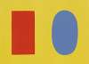 Orange and Blue over Yellow (Orange et bleu sur jaune)