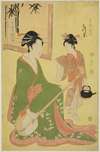 Beauties Parodying the Seven Sages – A Selection of Younger Courtesans (Shichi kenjin yatsushi bijin shinzo zoroe); Mitsuito of the Hyogoya