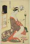 Wakana of the Matsubaya, from the series ‘Beauties of the Pleasure Quarters as the Six Floral Immortals (Seiro bijin rokkasen)’