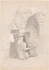 Sketch of Ruined Church Interior with Chair