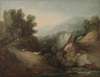 Rocky, Wooded Landscape with a Dell and Weir