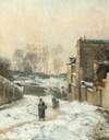 Figures In The Snow, La Rue Cortot, Montmartre