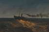 Paddle steamer at dusk