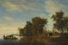 A River Landscape With A Ferry Boat