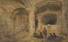 Arab figures in a vault within the Al-aqsa mosque, Jerusalem