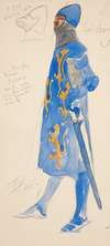 Salisbury (armed), costume sketch for Henry Irving’s 1898 Planned Production of Richard II