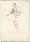 Costume Design for ‘Seventh Ballet Girl’ (Short White and Blue Striped Dress)