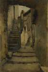 Escalier dans une ruelle à Rome