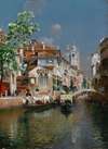 Gondolas On A Venetian Canal, Santa Maria Della Salute In The Distance