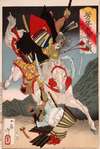 Sagami Jirō and Taira no Masakado Attacking an Opponent on Horseback