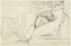 Vrouw van Richard Roland Holst in bed, naar rechts