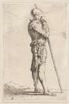 Soldier Supported by a Long Cane, Facing Right