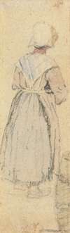 A Peasant Woman, Standing, Seen From Behind
