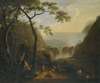 A Landscape With Hunters Near A Waterfall