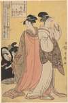 Courtesan Oriwae (small child looking in mirror at back)