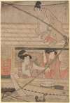 Fishing with a Four-Armed Scoop-net (Yotsu Deami) (center component of triptych)