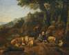 A Landscape With Drovers And Their Flock At Rest
