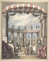 Design for a Stage Set; A Classical Courtyard and Colonnade with a Statue of Minerva