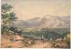 View of Lebanon, after an English Engraving and an Italianate motif of the Sabiner Mountains