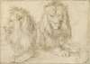 Two seated lion