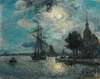 Le Port De Dordrecht Au Clair De Lune
