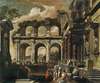 A Capriccio Of The Internal Courtyard Of A Ruined Palace With The Miracle Of Saint Paul