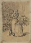Study for Woman Churning Butter