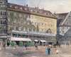 Die ehemalige Brandstätte am Stephansplatz in Wien mit dem Cafè L’Europe