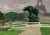 Jardin du Trocadéro avec le Rhinocéros de Jacquemart