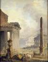 Ruines romaines, le Forum avec le Colisée et l’Obélisque