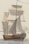 Frans brigantijn schip l’Heureuse Marianne waarop het reisgezelschap van Valette naar Agrigento vaarde