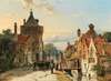 A View of a Netherlandish Town with Figures Chattering