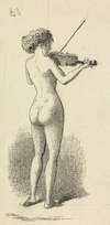 Nude Woman playing the Violin