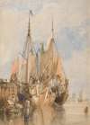 Dutch Fishing Vessels by a Quay