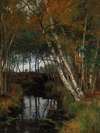 A Landscape with Stream and Birches