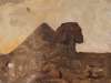 Evening in the desert – Sphinx and pyramid. From the journey to Egypt