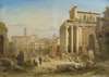 Blick auf das Forum Romanum mit dem Septimius-Severus-Bogen und dem Tempel der Faustina und des Antonius Pius