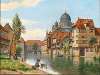 Old Nuremberg, a View of the Synagogue from the Pegnitz River