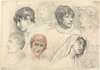 Portrait Studies of Mary Wills in Cowsslip, John Kemble, Edmund Kean and Mrs. Siddons