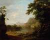 An Italianate Wooded River Landscape with Figures