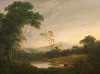 An extensive Italianate landscape with a drover