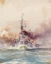 The Imp. Royal Battleship VIRIBUS UNITIS at full speed accompanied by the fleet