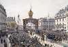 Promenades sur les Boulevards, cortège officiel lors des fêtes Franco-Russes à Paris le 20 octobre 1893