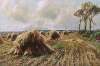 Partridges by the Haystacks in an Expansive Harvest Landscape