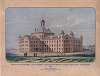 View of the new alms house for the city of Boston in the state of Massachusetts, erecting on Deer Island in Boston Harbor